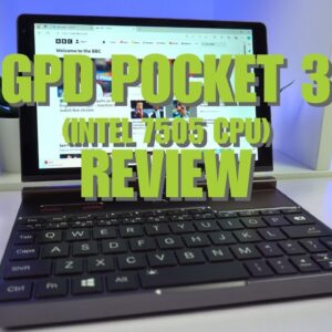 GPD Pocket 3 Mini Laptop med Intel-processor og dobbelte højttalere til fyldig lyd.