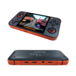 DroiX RetroGame RG350 Retro Gaming Handheld Console - Noir avec affichage avant et arrière