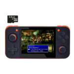 DroiX RetroGame RG350 Retro Gaming Handheld Console - czarna z dołączoną kartą MicroSD 64 GB