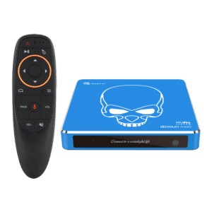 Beelink GT King PRO Android 9 Dolby DTS 4K UHD TV BOX - Widok z przodu pokazujący LED z myszką G10 Air-Mouse