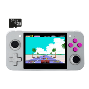 DroiX RetroGame RG350 Retro Gaming Handheld Console - Grey with Included 64GB MicroSD Card