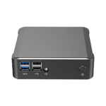 DroiX CK1 Mini PC Windows 10 NUC Up to Intel Core i7 Chipset, 512GB PCI-E NVMe SSD, 16GB DDR4 RAM - Showing front with 2x USB 3.0 Ports ; 2x USB 2.0 Ports ; 3.5mm Headphone&Microphone Jack and Power Button