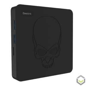 GT King by DroiX AMLogic S922X Android 9 Pie Powered TV Mini PC HTPC - stående vy med 2x USB typ A 3.0 och 1 MicroSD/TF-kortplats