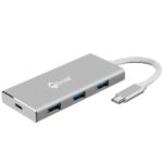 DroiX FX7 USB Type-C Hub visar USB 3.0 Type-C-port och tre USB 3.0 Type-A-portar