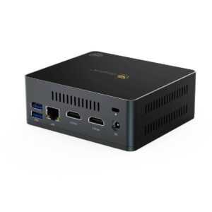 Beelink GK Mini Intel NUC Windows PC - vist bagfra i en vinkel