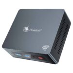 Beelink GK35 Intel Mini PC - pokazany z przodu pod kątem z prawej strony