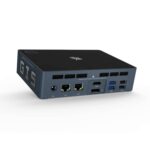 Beelink GTi 8 i5 8259U shown from the back at left angle with DC Power Jack, 2x LAN Ports, HDMI, DP, and 4 USB Ports