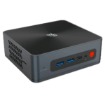 Beelink SEi 8 Windows 10 Intel Mini NUC PC - Showing from front with 2x USB Type-A 3.0, 1 Type-C, 1x 3.5mm Headphone&Microphone Jack