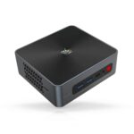 Beelink SEi 8 Windows 10 Intel Mini NUC PC - Showing from front with 2x USB Type-A 3.0, 1 Type-C, 1x 3.5mm Headphone&Microphone Jack