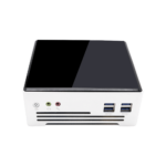 DroiX PROTEUS G4 Intel NUC Mini PC shown from the front with power button, audio output and USB 3.0 Ports