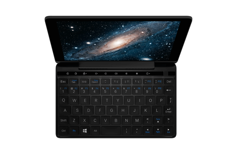 GPD Pocket 2 Amber Black Intel Core m3-8100y Ultrabook shown from the top