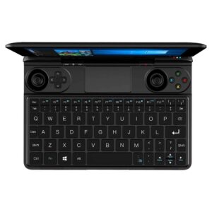 GPD WIN Max  2021 PC Gaming Handheld - Abgebildet von oben mit Gaming-Steuerung, Trackpad und qwerty Tastatur