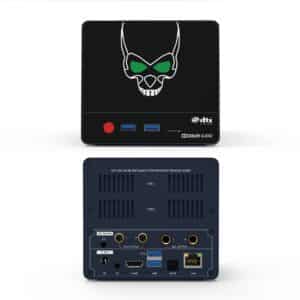 Beelink GS-King X Android BOX mit Nas - Zeigt Front-I/O und Rear-I/O zusammen mit HDD-Gehäuse