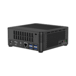 MINISFORUM H31 Mini PC - Shown from back-side with 4x USB 3.1 Ports, 1x RJ45 Ethernet Port, 1x Mini DP Port and 1x HDMI Port