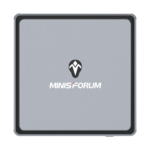 MINISFORUM DMAF5 AMD Mini-PC met Ryzen 5 - Afgebeeld van boven met MINISFORUM logo