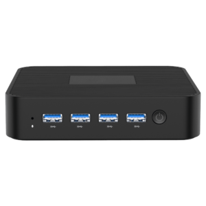 MinisForum GK41 - Shown from the front with 4x USB 3.0 Ports and Power Button