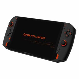 One Netbook ONEXPLAYER AMD PC Gaming Handheld pokazany z przodu pod kątem