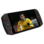ONEXPLAYER 1S Gaming Handheld   Shown from the front playing FIFA