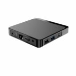 X4 PRO Digital Signage Android BOX - getoond vanaf de achterkant onder een hoek