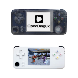 DroiX RS-97 Plus V2 Open Dingux Retro Gaming Console Handheld - Transparent et blanc