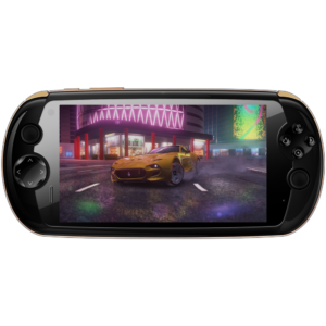 MOQi i7 Android Smartphone Handheld - Vue de face montrant le jeu Asphalt 9 en cours d'utilisation