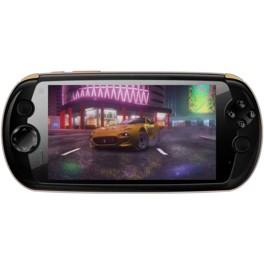MOQi i7 Android Smartphone Handheld   Front view showing the game Asphalt 9 playing