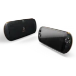 MOQi i7 Android Smartphone Handheld   Front view showing the console from the front and back