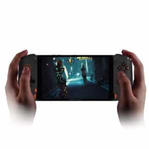 ONEXPLAYER mini handheld do gier pokazany od przodu