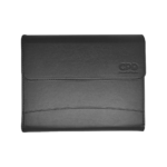 A black leather style protective case with a flap cover featuring the embossed GPD logo on the top right corner