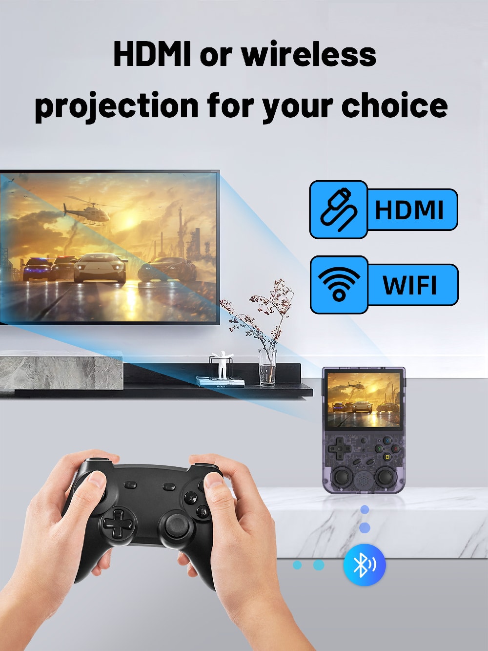 ANBERNIC RG353V HDMI or wireless projection