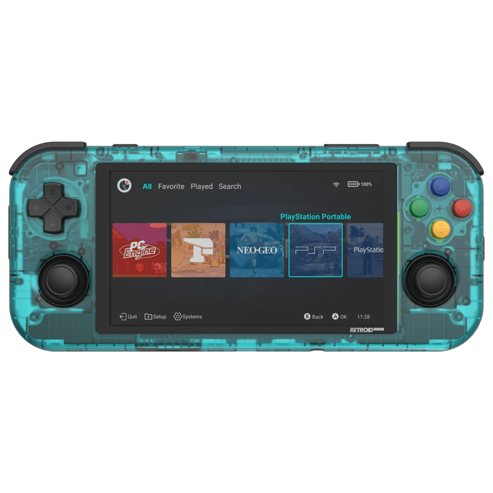 Retroid Pocket 3 Plus Clear Blue från framsidan