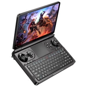 GPD WIN Mini zijaanzicht, spelend.