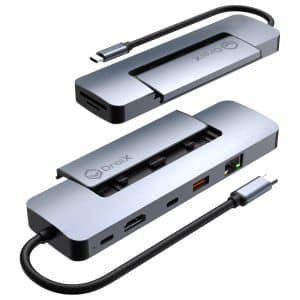 DroiX NH8 USB Hub met NVMe Render Beide zijden met NVMe Cover eraf