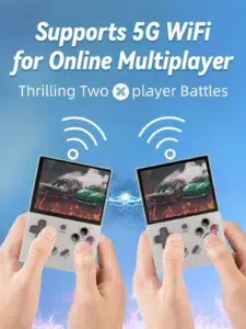RG35XXPLUS08 DROIX Global Anbernic RG35XX Plus Features 245G WiFi 80211abgnac and Bluetooth 42 for reliable connectivity Enables seamless downloading updates online play and wireless controller connections