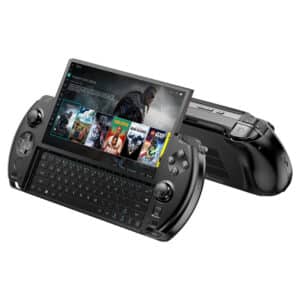 Raven black GPD Win 4 (2024), charakteryzująca się eleganckim i ukrytym designem dla wciągającej rozgrywki w podróży.