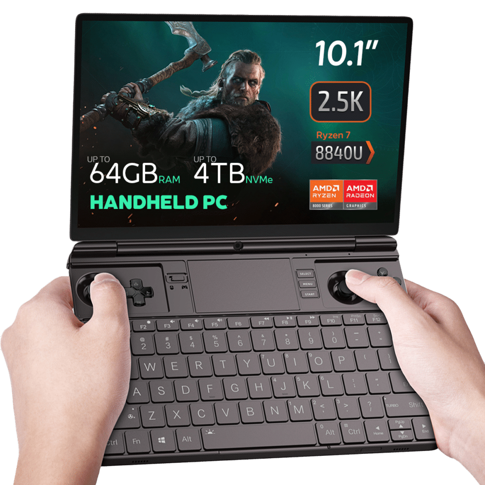 GPD WIN MAX  2 2024 PC portátil para juegos mientras se juega a The Witcher.