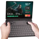 GPD WIN MAX 2 2024 Gaming Handheld PC being held while playing the Witcher