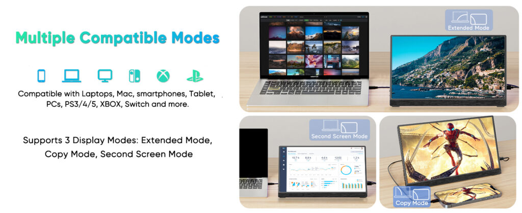 DROIX PM14 4K Portable Monitor 4 Image of DroiX Portable Monitor, 14-inch, 4K, Ultra Thin, compatible with laptops, Mac, smartphones, tablets, PCs, PS3/4/5, Xbox, and Switc