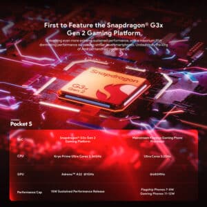 Sammenligning af Snapdragon G3x Gen 2 Gaming Platform i AYANEO Pocket S med mainstream flagskibs gaming-telefonprocessorer, der fremhæver overlegen CPU- og GPU-ydelse.