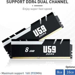 Vista interna del Beelink U59 que muestra la configuración de memoria DDR4 de doble canal