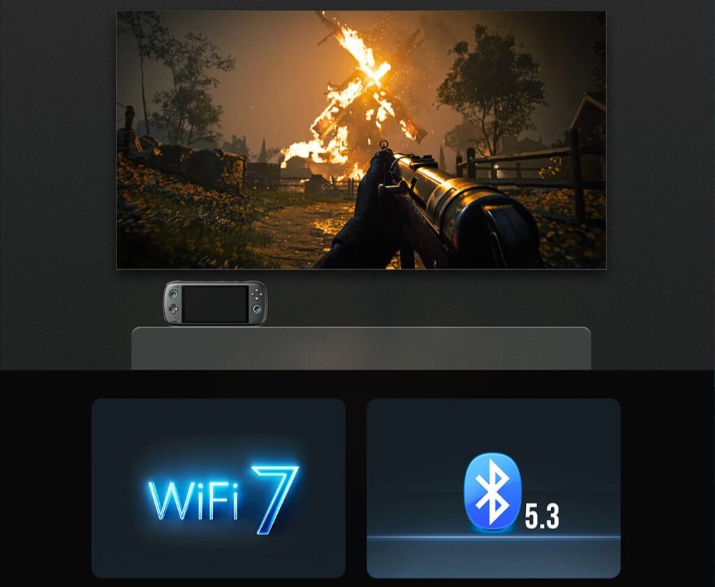 AYN Odin 2 with WiFi and Bluetooth connectivity options ensuring versatile connectivity for seamless audio streaming and control