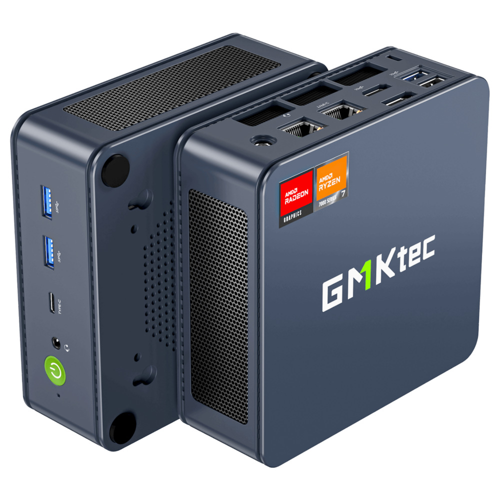 The image depicts the GMKTEC NUBOX K6 Mini PC, a compact and powerful computing device. It features a sleek matte black design with a minimalist aesthetic. Equipped with advanced hardware components, this mini PC is capable of handling demanding computing tasks with ease. The GMKTEC logo is subtly placed on the top surface. Overall, the design emphasizes portability, performance, and modernity.