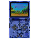 RG35XXSPTRANSPARENTBLUELISTINGDONE01 DROIX Global ANBERNIC RG35XXSP Transparent Blue Handheld Playing Video Game