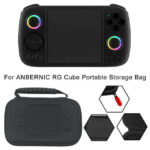 Anbernic RG Cube Case - Bærbart sort etui til Anbernic håndholdte konsoller med et slankt design, indvendigt net pocket til tilbehør og robust byggekvalitet til spil på farten.