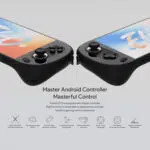Close up view of the AYANEO Pocket EVOs Master Android Controller featuring high precision joysticks customizable button configurations and advanced gaming control features