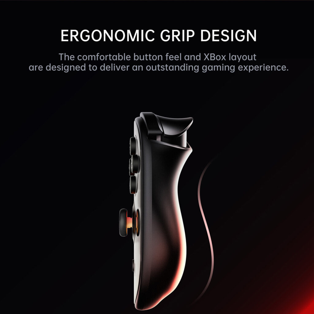 AYN Odin 2 Portal Base, Pro & MAX 5 A side profile of the Odin 2 Portal, emphasizing its ergonomic grip design and comfortable Xbox-style button layout for an improved gaming experience.