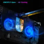 Internal X ray view of the ONEXFLY Apex showing the dual fan air cooling system and heat pipes